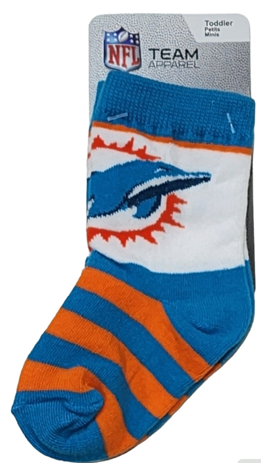 Miami Dolphins Toddler Rugby Block For Bare Feet Socks