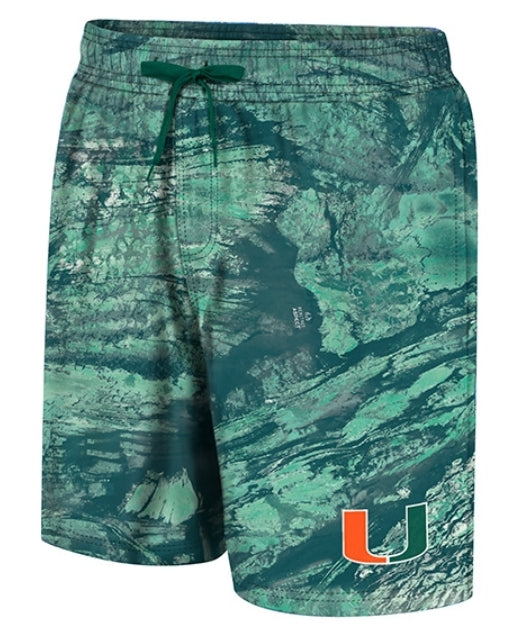 Miami Hurricanes Colosseum Huron Swim Trunks - Green