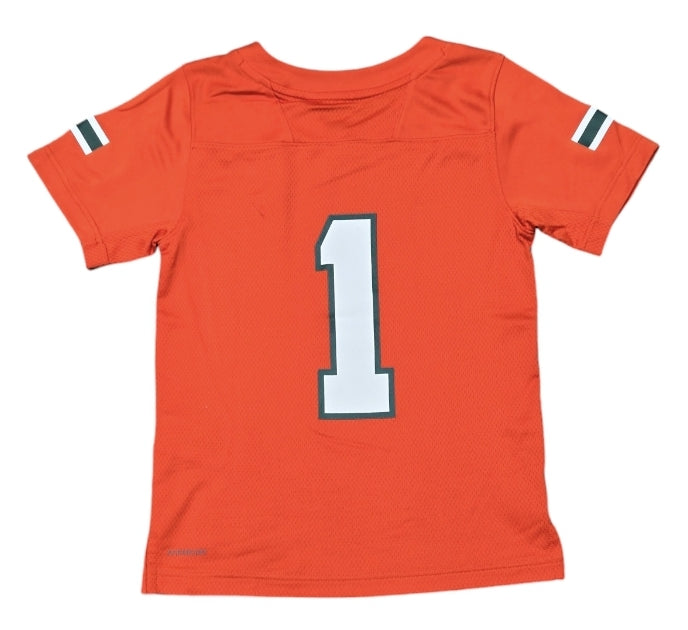 Miami Hurricanes adidas 2024 Youth #1 Football Jersey - Orange