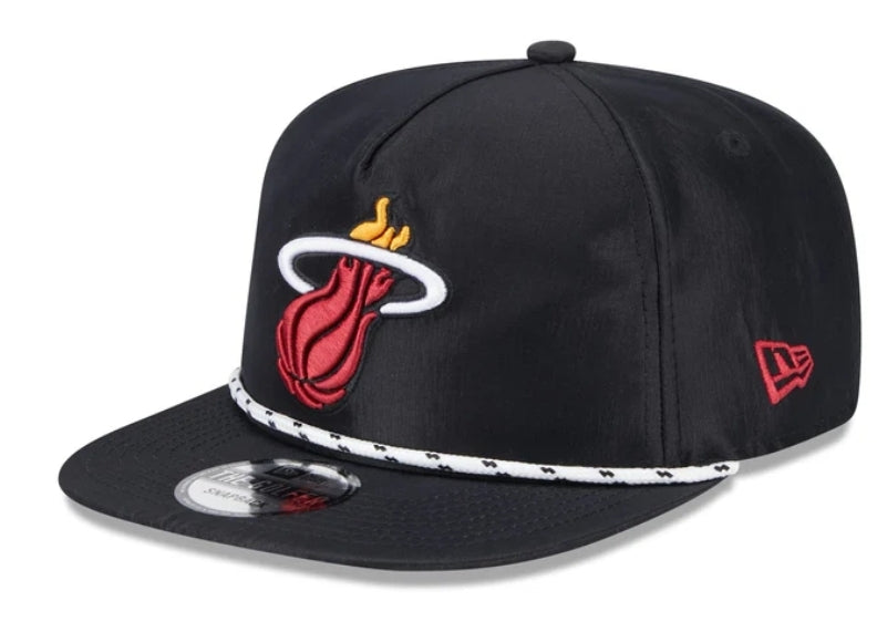 Miami Heat New Era 2024 Primary Logo Shiny 'The Golfer' Rope Hat - Black