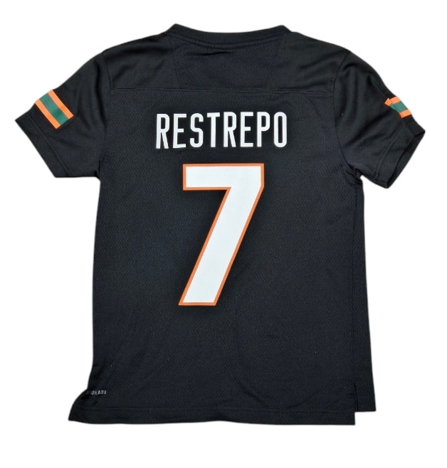 Miami Hurricanes adidas Xavier Restrepo # 7 Youth Jersey - Black