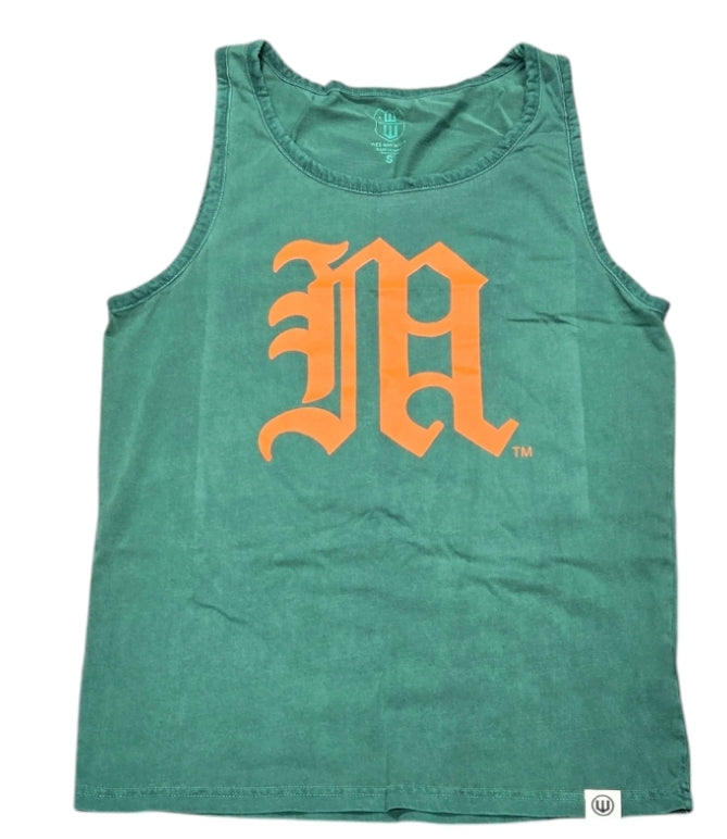 Miami Hurricanes Old English M Pigment Tank Top - Green