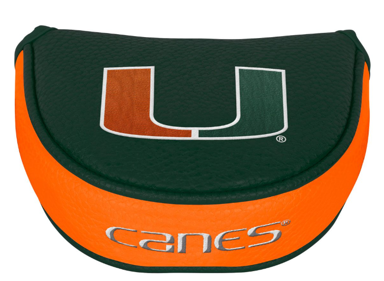 Miami Hurricanes Embroidered Golf Mallet Putter Headcover - Green/Orange