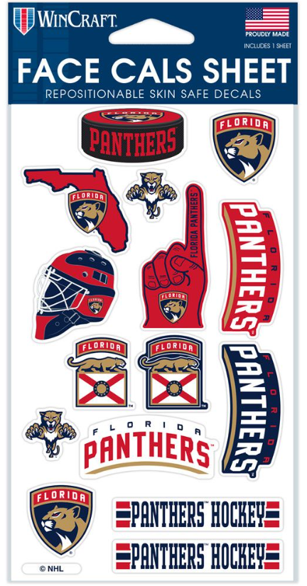 Florida Panthers Face-Cals Sheet - 4" x 7"