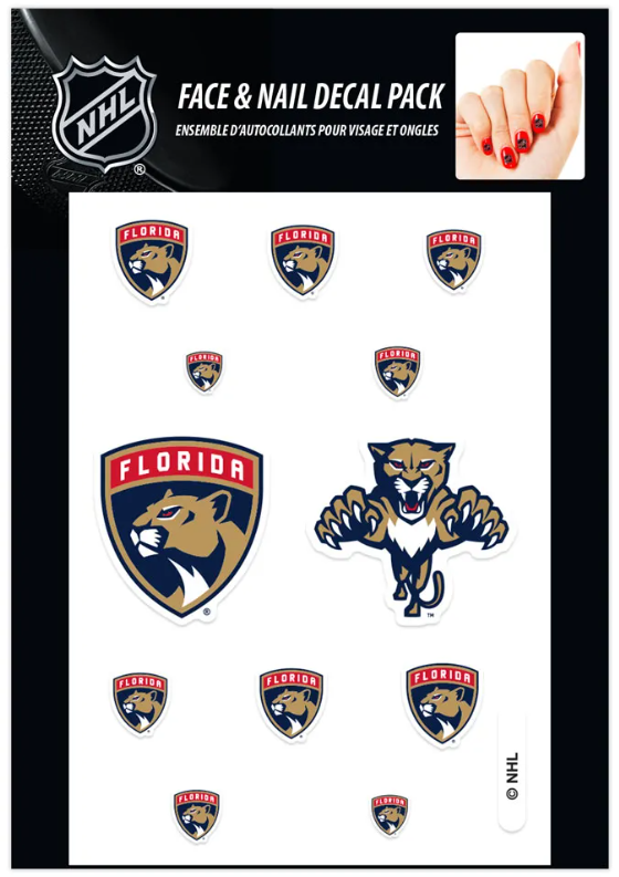 Florida Panthers Face & Nail Decal Pack - 2 Logos