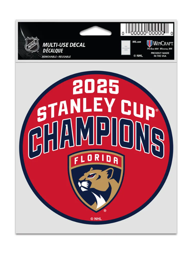 Florida Panthers 2025 Back to Back Champions Multi-Use Decal - 3"