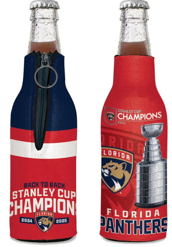 Florida Panthers 2025 Back to Back Champions 2-Sided Bottle Koozie
