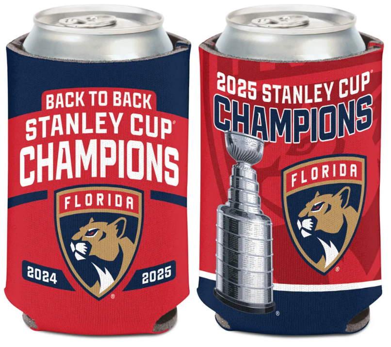 Florida Panthers 2025 Back to Back Champions 2-Sided Can Koozie