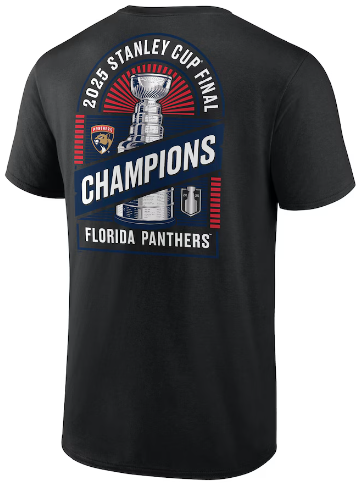Florida Panthers 2025 Stanley Cup Champions Shine T-Shirt - Black
