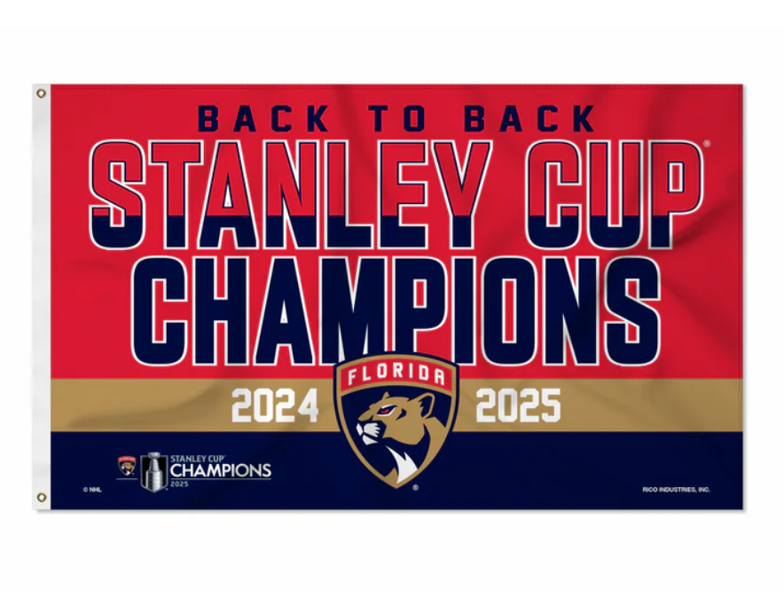 Florida Panthers 2025 Stanley Cup Champions 3X5 Banner Flag