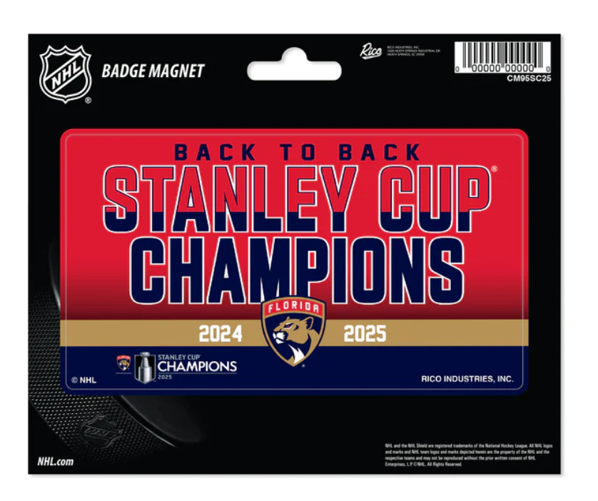Florida Panthers 2025 Stanley Cup Champions Badge Magnet