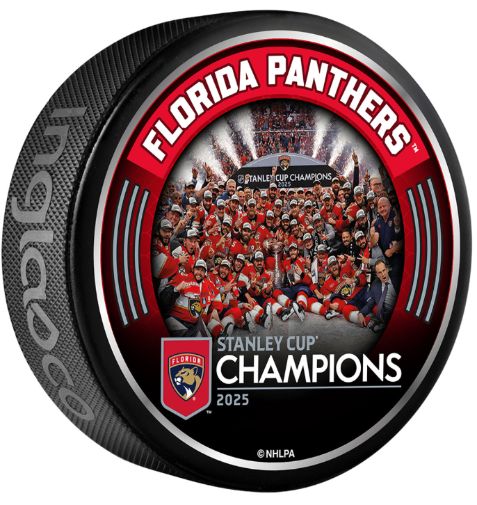 Florida Panthers 2025 Stanley Cup Champions Team Celebration Puck