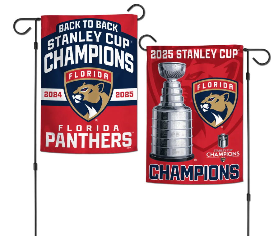 Florida Panthers 2024-25 Back to Back Stanley Cup Champions 2-Sided Garden Flag - 12 x 18