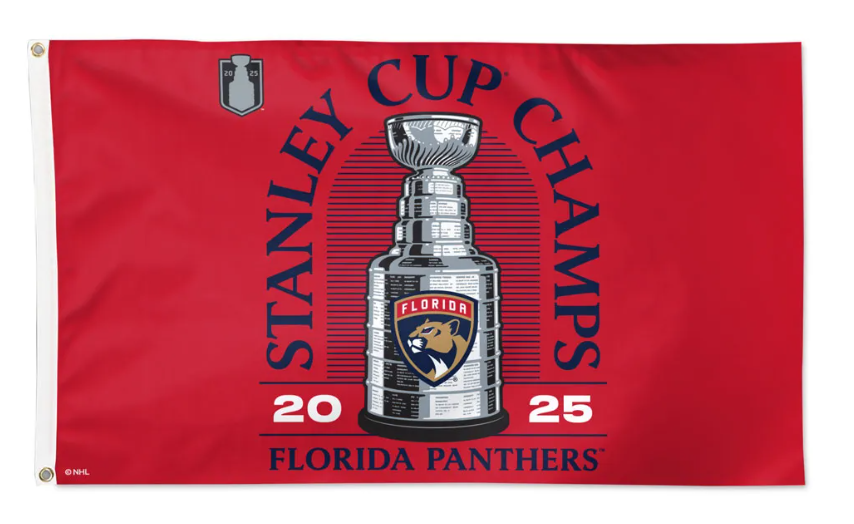Florida Panthers 2025 Stanley Cup Champions 3 x 5 Banner Flag - Red