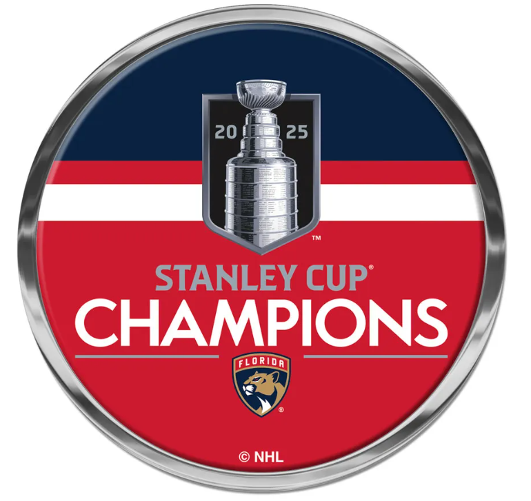 Florida Panthers 2025 Stanley Cup Champions Domed Auto Emblem - Red