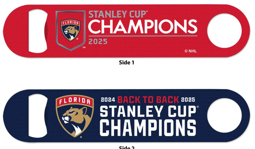 Florida Panthers 2025 Back to Back Stanley Cup Champions Bottle Opener - 2 Sided
