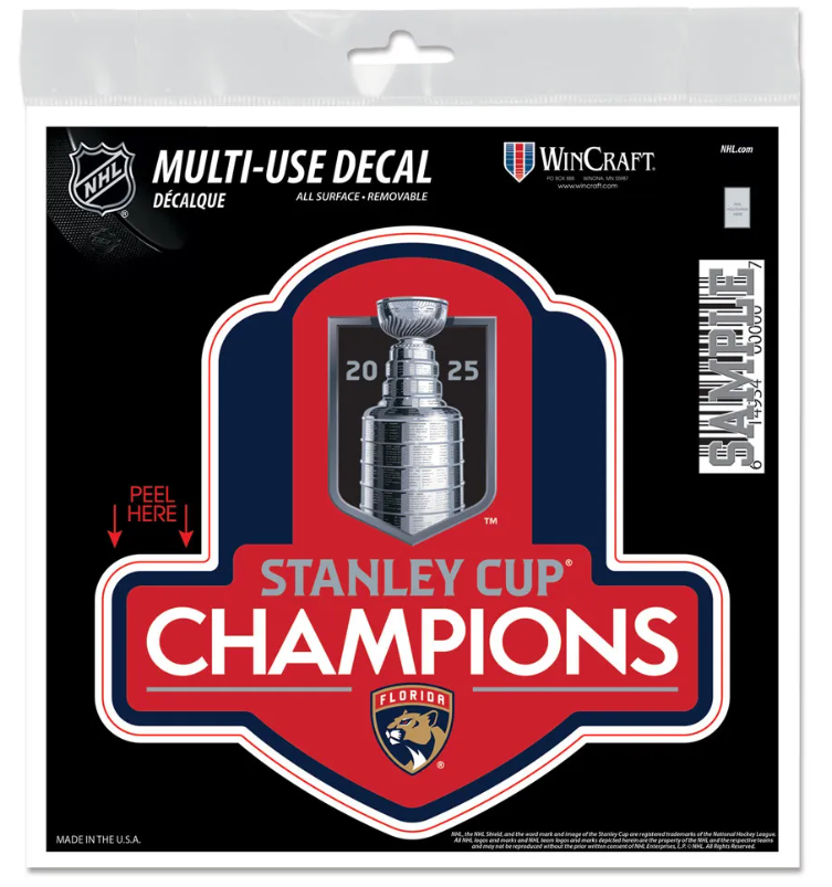 Florida Panthers 2025 Stanley Cup Champions Multi-Use Decal - 5"