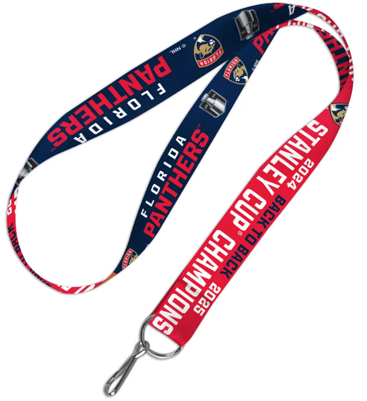 Florida Panthers 2025 Back to Back Champions Lanyard Keychain - 1"