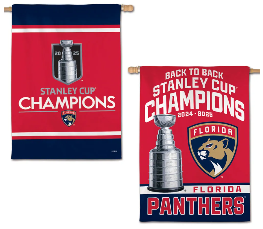 Florida Panthers 2025 Back to Back Champions 2-Sided Vertical Flag - 28" x 40"