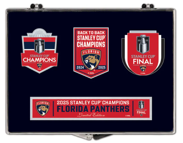 Florida Panthers 2025 Stanley Cup Champions Collector Pin Set - 3 Piece