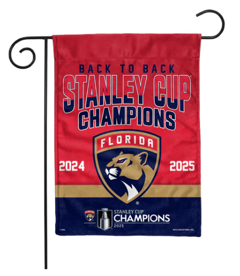 Florida Panthers 2024-25 Back to Back Stanley Cup Champions Premium Garden Flag - 13 x 18