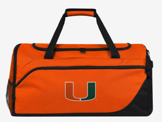 Miami Hurricanes Solid Big Logo Duffle Bag - Orange