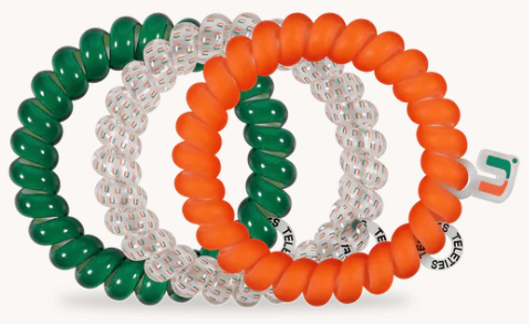 Miami Hurricanes Teleties Go Canes Small Hair Tie - 3 Pk