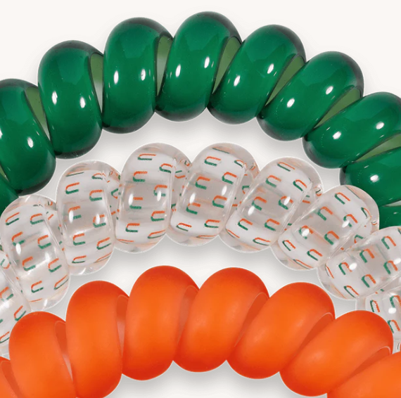 Miami Hurricanes Teleties Go Canes Large Hair Tie - 3 pk