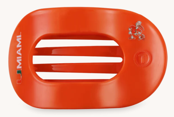 Miami Hurricanes Teleties Go Canes! Medium Flat Round Hair Clip - Orange