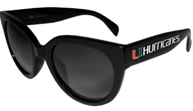 Miami Hurricanes Women's Sunglasses - Black