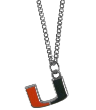 Miami Hurricanes Leaning Primary Logo Necklace