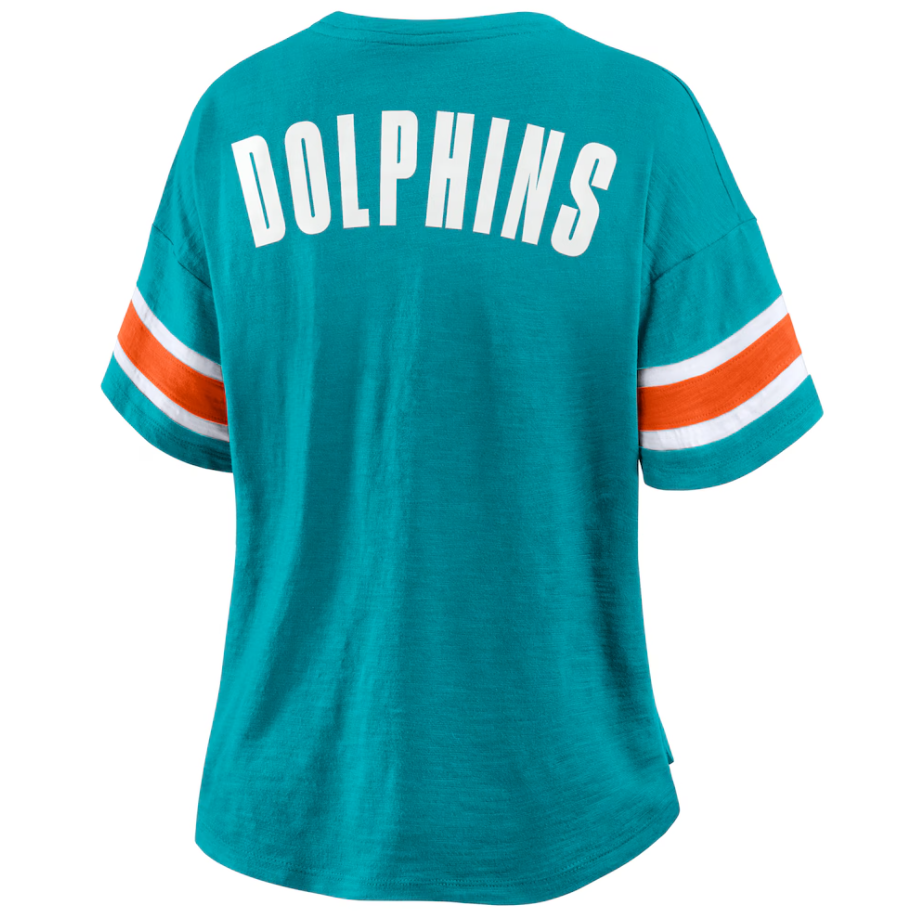 Miami Dolphins Fanatics Women's Redzone Curl Route T-Shirt - Aqua