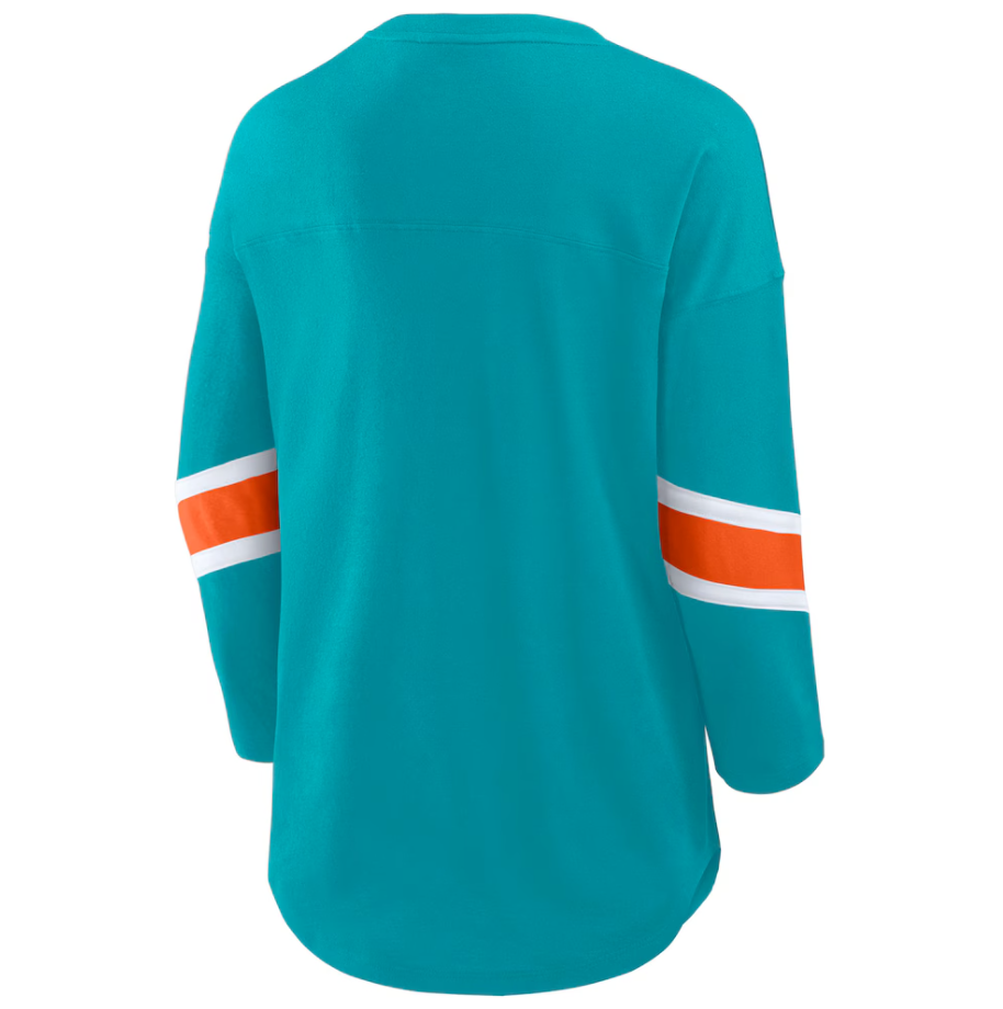 Miami Dolphins Fanatics Women's Redzone 3/4-Sleeve T-Shirt - Aqua
