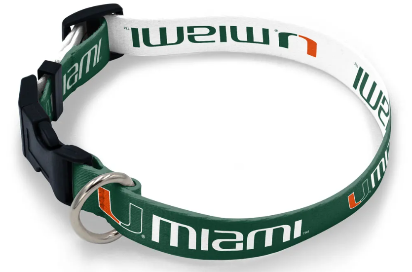 Miami Hurricanes Adjustable Dog Collar - 14-20 Inch