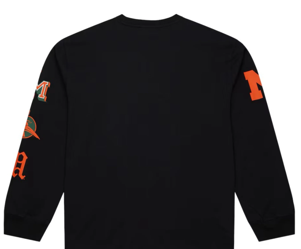 Miami Hurricanes Mitchell & Ness Training Camp Vintage L/S T-Shirt - Black