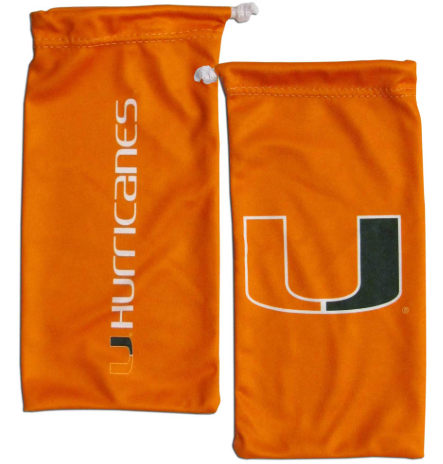 Miami Hurricanes Microfiber Sunglass Bag - Orange