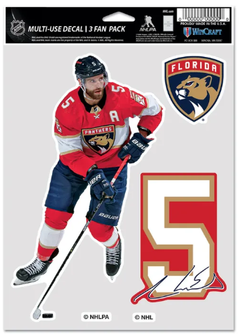 Florida Panthers Aaron Ekblad Multi-Use 3 Pack Fan Decals