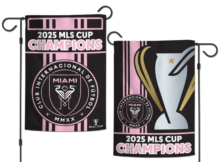 Inter Miami CF 2025 MLS Champs 2-Sided Garden Flag - 12.5" x 18"