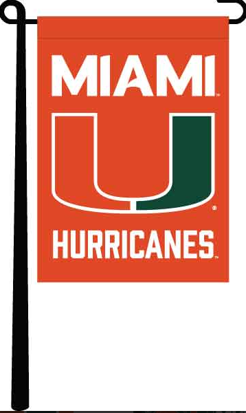 Miami Hurricanes U Logo 13" x 18" Garden Flag - Orange