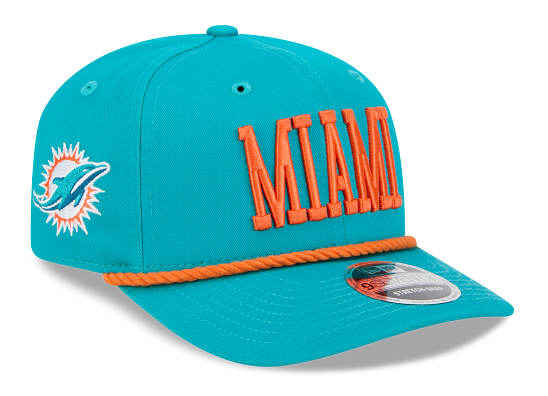 Miami Dolphins New Era 9Seventy Wordmark Rope Snapback Hat - Aqua