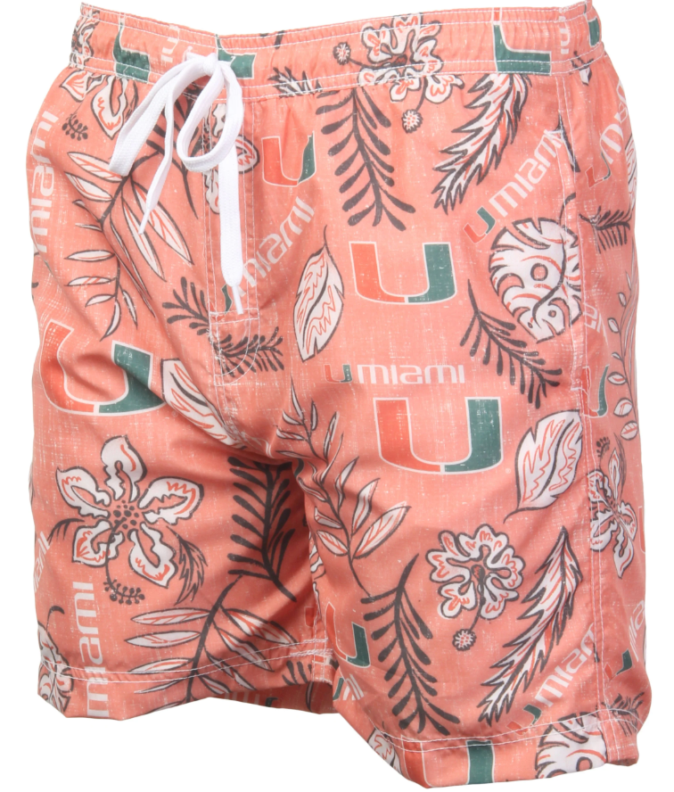 Miami Hurricanes Men’s Vintage Volley Swim Trunks - Orange