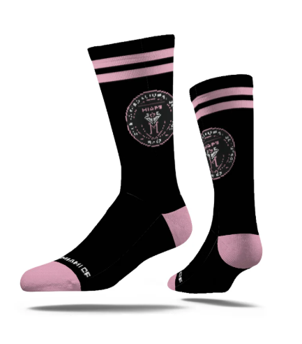 Inter Miami CF Strideline Primary Logo Economy Knit Crew Socks - Black