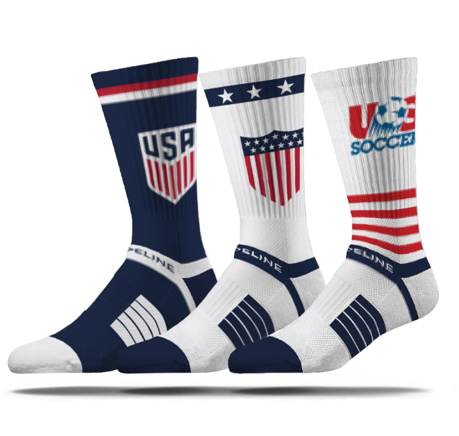 US Soccer Strideline 3 Pack Premium Knit Crew Socks