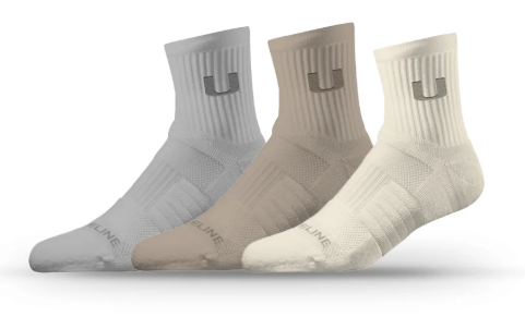 Miami Hurricanes Strideline Neutrals 3 Pack Economy Half Calf Knit Socks