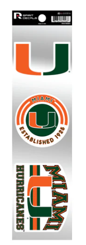Miami Hurricanes 3-Piece Retro Spirit Decals