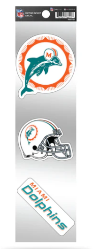 Miami Dolphins 3-Piece Retro Spirit Decals
