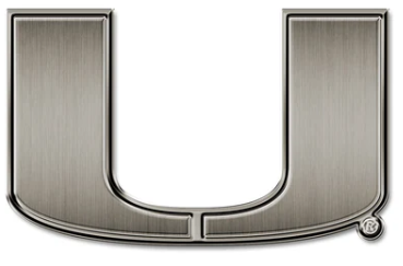 Miami Hurricanes Antique Nickel Auto Emblem