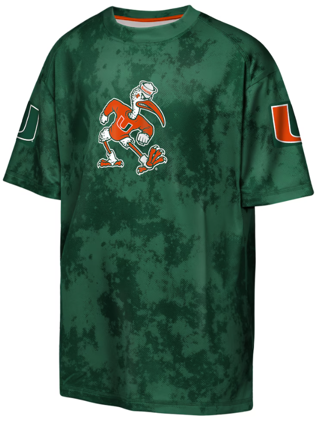 Miami Hurricanes Kids Off-Sides Sublimated T-Shirt - Green
