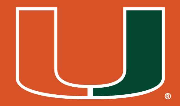 Miami Hurricanes Primary Logo U 3x5 Flag - Orange