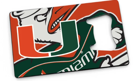 Miami Hurricanes Credit Card Bottle Opener Magnet